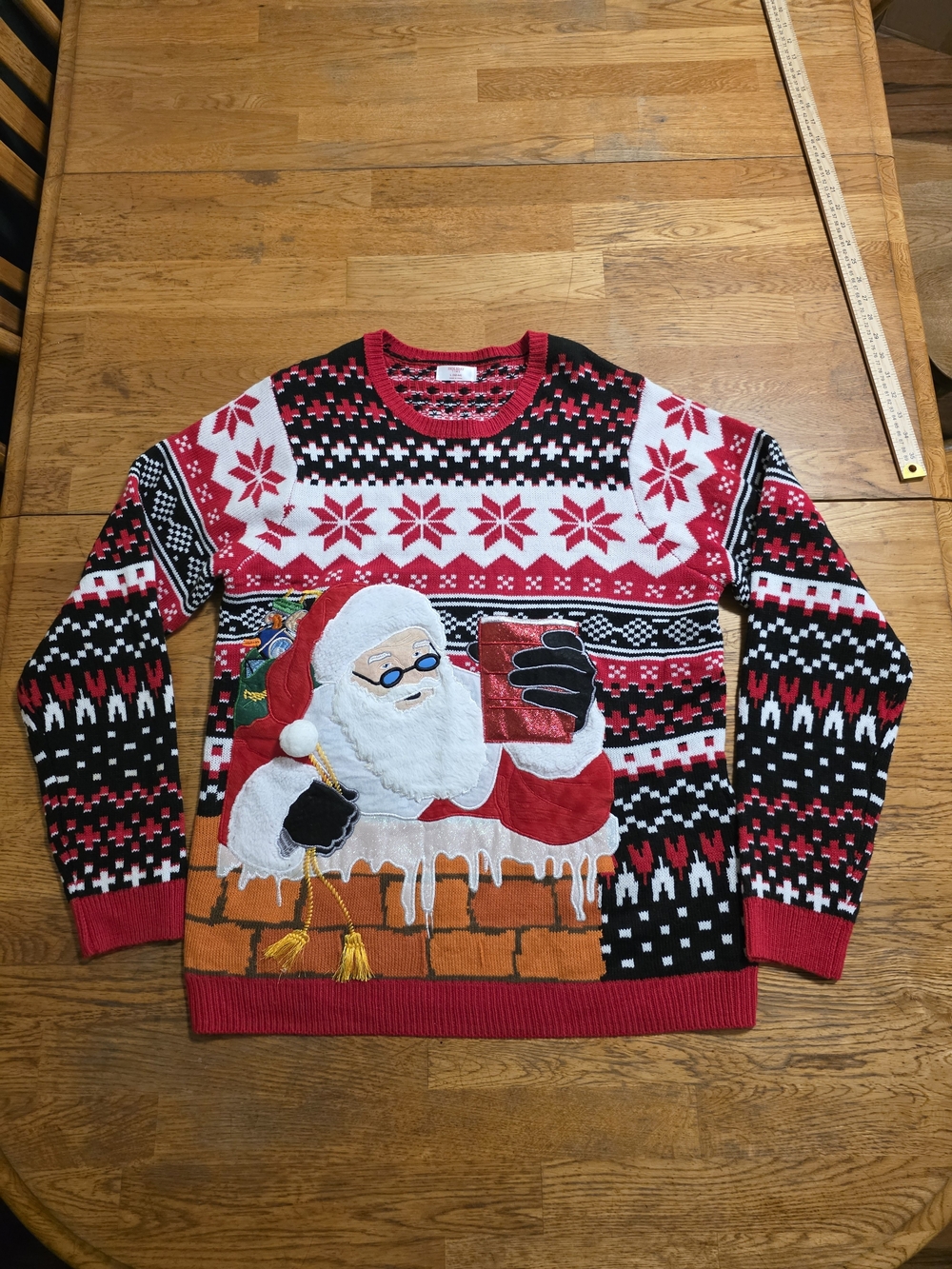 Santa Fair Isle Knit Crewneck Ugly Christmas Sweater